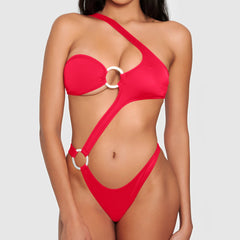 Boltoo Tight Sexy One Piece Swimsuit4083 - Watermelon red - S