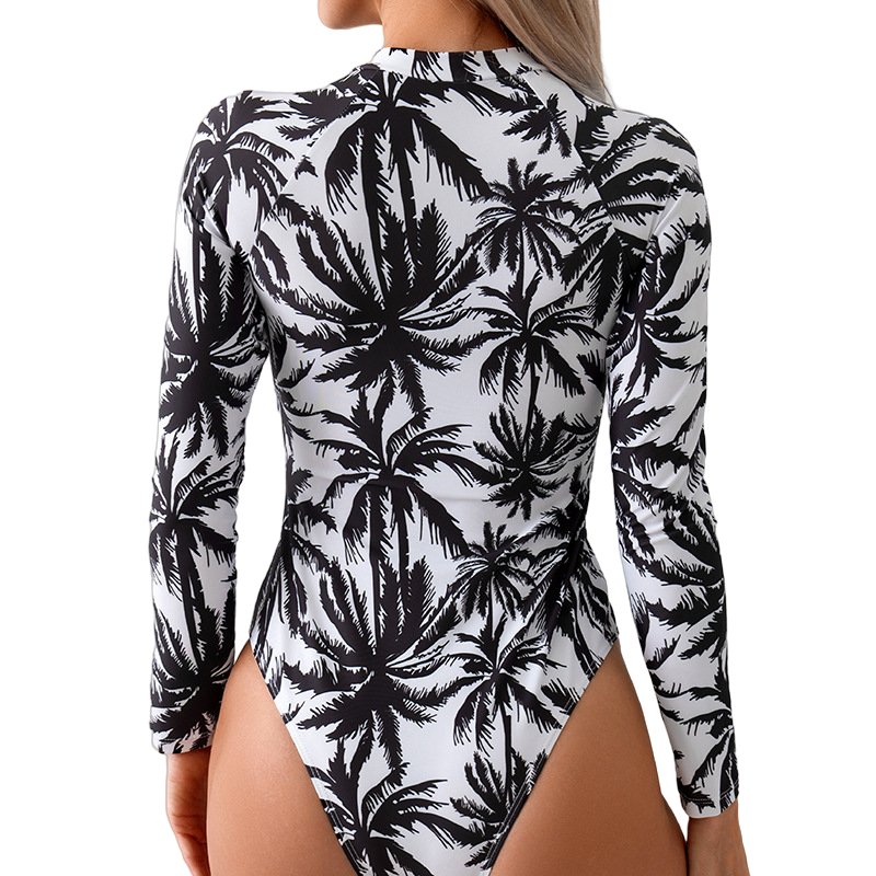 Boltoo Tropical One Piece Swimsuit9110 - Blackwhite print - S